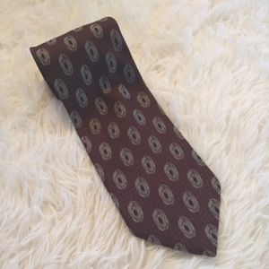 Giorgio Armani burgundy silk blend printed tie